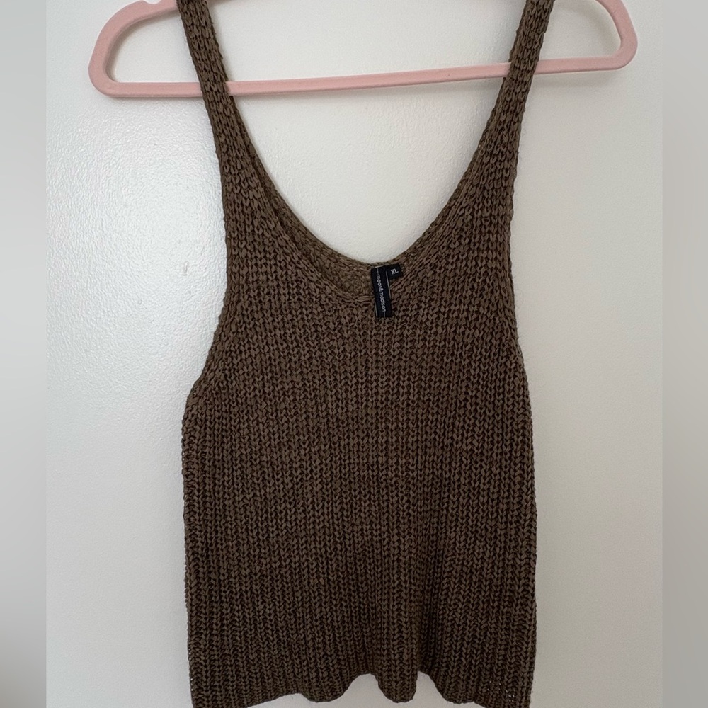 Moon & Madison Olive Knit Tank Top